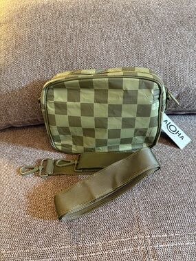 ALOHAS Olive Green Checkered Bag